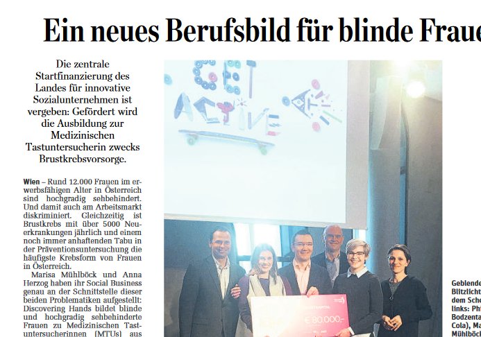anna_narloch's tweet photo. Ein neues Beruf für junge Frauen #discoveringhands - die Gewinner #GASBA14 Nachlese https://t.co/UGLGSLwhpZ @npokompetenz @wu_vienna @derstandard_at #SocialBusiness https://t.co/os4Ablr4Hz