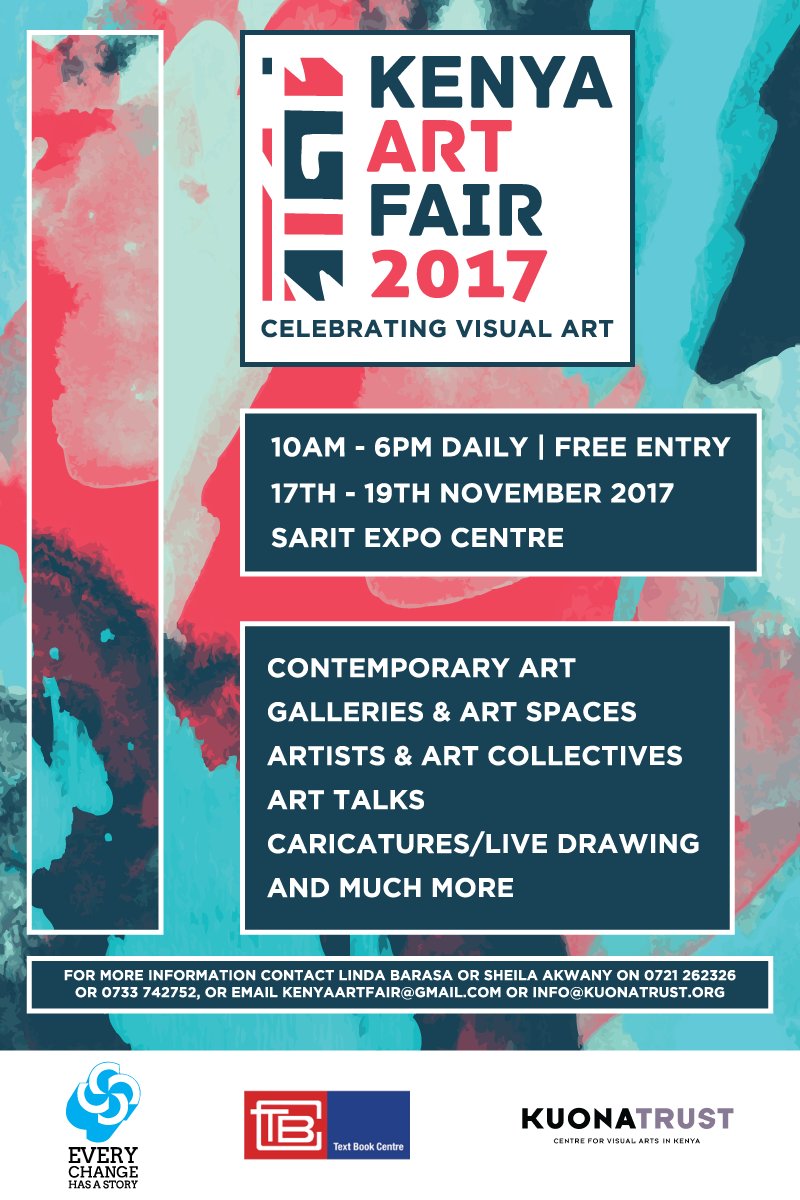KenyaArtFair's tweet photo. 2/2 and sculptures by both established and emerging artists from within the East African Region 

Remember, entry is absolutely free and we are open to the public 10:00am to 6:00pm daily. Don't miss out! #KAF2017 https://t.co/blVVyGCa40