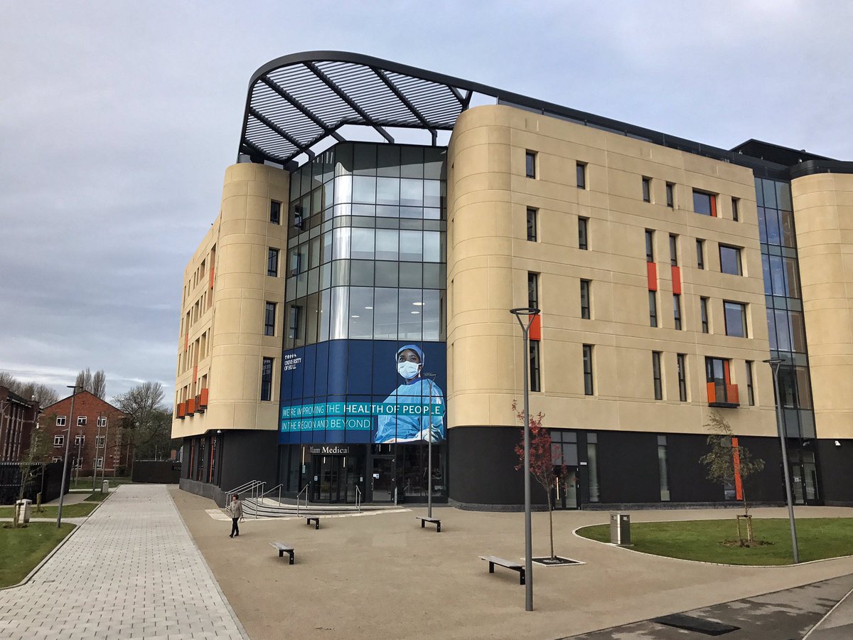UniOfHull's tweet photo. Have you seen the shiny new signage on the Allam Medical Building?

We're all set for the official opening on Thursday! 👏🏻 #AMBopening https://t.co/bneMcKXO99