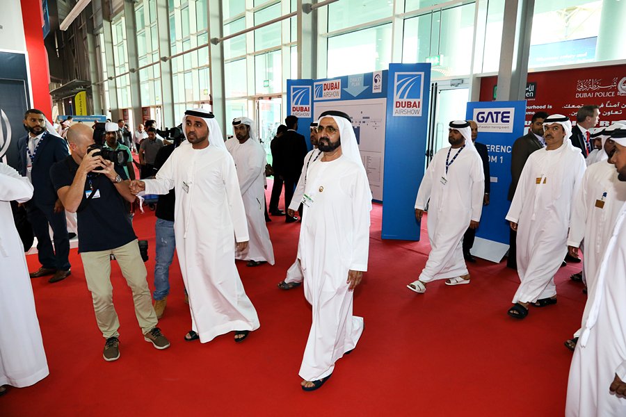 DubaiAirshow's tweet photo. #DAS17 chronicles: first glimpses from Royal Tour
we were honored with @HHShkMohd visit today

#DAS17inthenews #visitdubai #Dubai #UAE #aerospace #events https://t.co/2qaUrb3CDg
