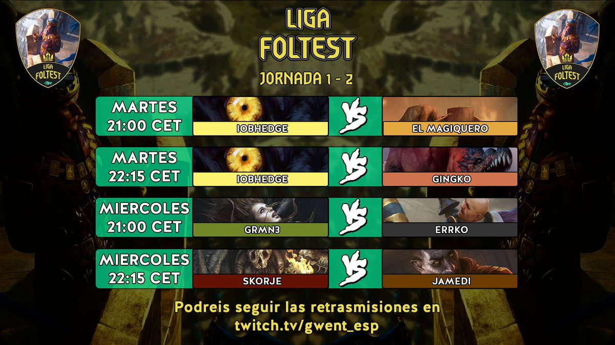 Gwent_Esp's tweet photo. Empieza la primera liga de #Gwent en español #LigaFoltest. Esperamos mostrar un buen nivel de #gwent. Tendremos como invitado durante el torneo como caster a @XD_mante https://t.co/B4AL7Oq8wp