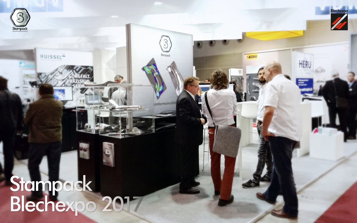 Stampack_sw's tweet photo. Proud to participate! #Blechexpo2017 discussing on #metalforming simulation software w/tool designers #engineers https://t.co/UUaI2OW4M6 https://t.co/lFyLCsXA7Q