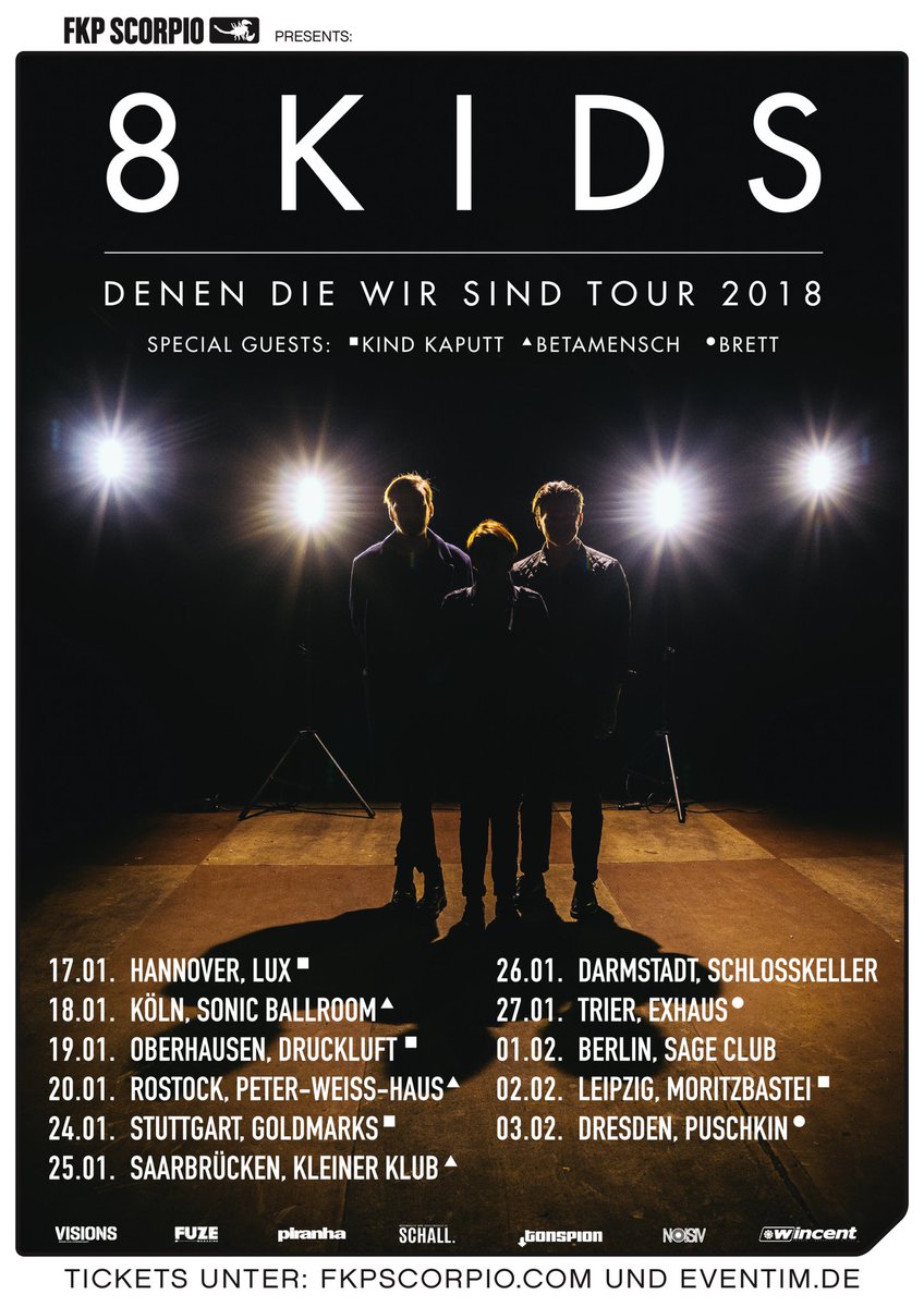 DENEN DIE WIR SIND TOUR 17.01.-03.02.
Hannover Köln Oberhausen Rostock Stuttgart Saarbrücken Darmstadt Trier Berlin Leipzig Dresden