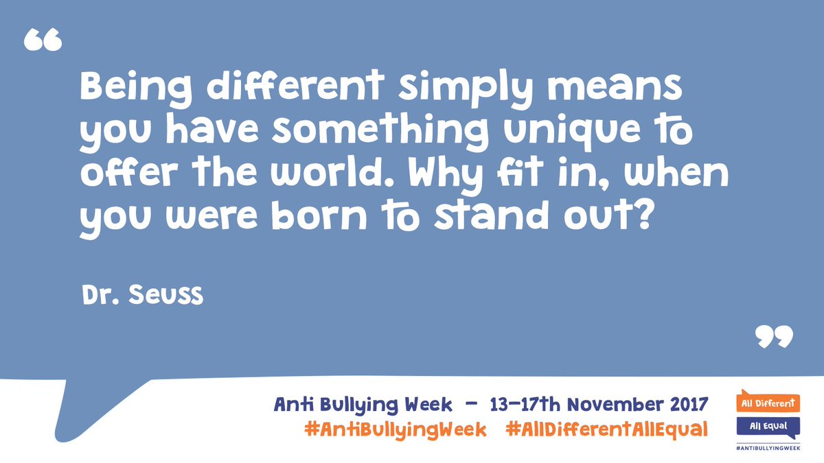 ABAonline's tweet photo. A public service announcement from Dr. Seuss! #AntiBullyingWeek #AllDifferentAllEqual https://t.co/P52JDby1Ey