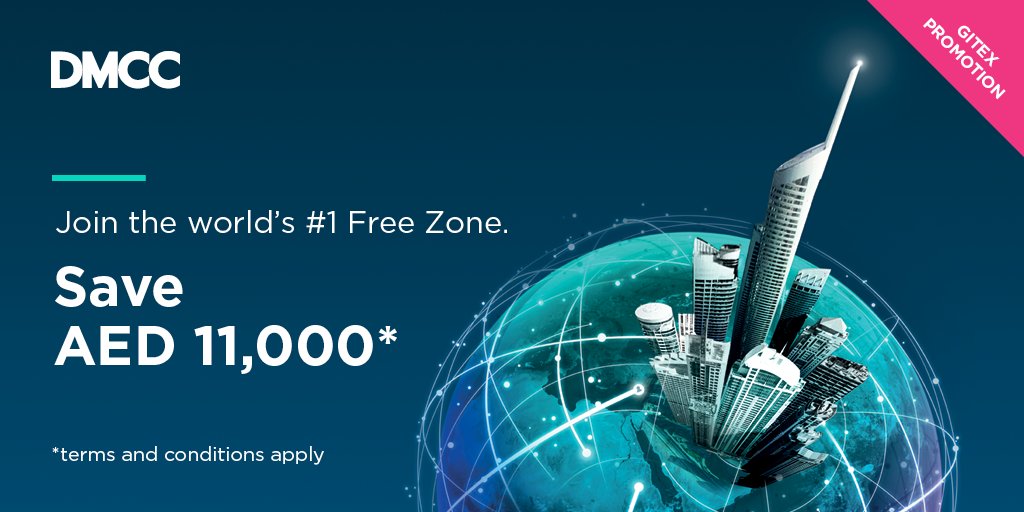 DMCCAuthority's tweet photo. Join #DMCC today and save AED 11,000* https://t.co/YE7kFwsvrk
*terms and conditions apply #Gitex #DMCCFreeZone https://t.co/w3Ea2x8yJG