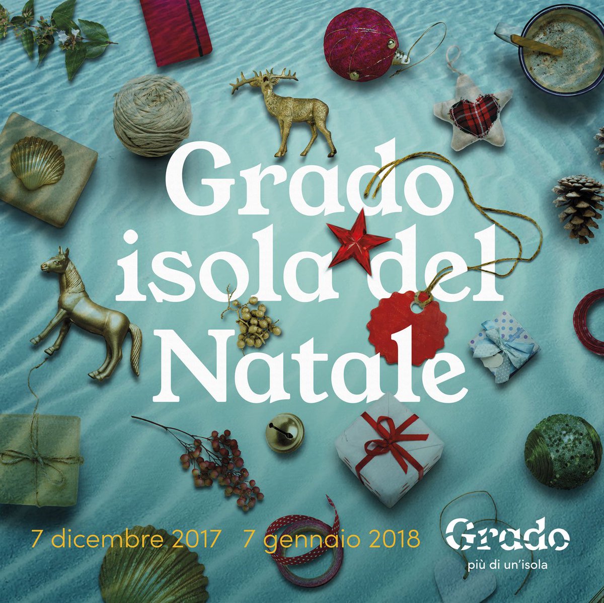 #GRADO
Presentata "Grado #Isola del #Natale" con: Rassegna dei #Presepi a Grado #Aquileia e #Terzo d'Aquileia; rievocazione storica all’epoca di Attila ad Aquileia; pista di pattinaggio sul ghiaccio sulla diga; la Casa di Babbo Natale;  concerti; teatro; artisti di strada; ecc.
