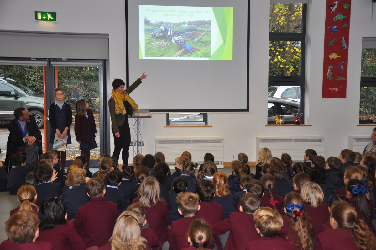 ShrewsburyHigh's tweet photo. Thank you to @ShrewsburyMayor for presenting our Prep School with the @ShrewsBloom School Grounds #award this morning #gardening #wildlife #plot2plate #vegetables #meadow #orchard #Shrewsbury https://t.co/aWH6OZRvWU