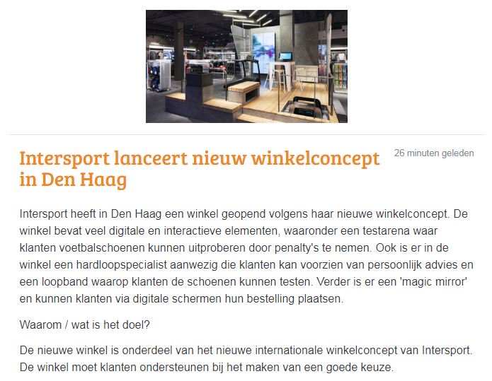 #Trend van de dag: @IntersportNL lanceert nieuw winkelconcept in Den Haag. Lees het in de #TrendTool van Q&A: qandatrends.nl