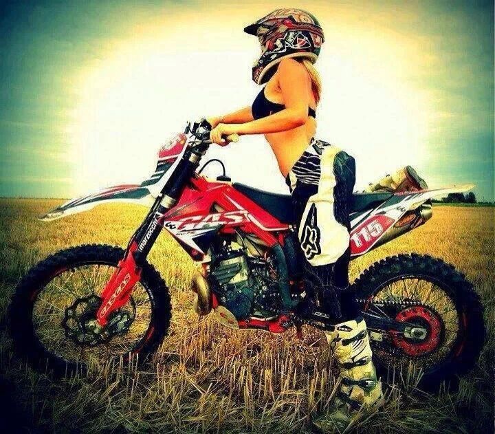 hot sexy naked girl on dirt bike