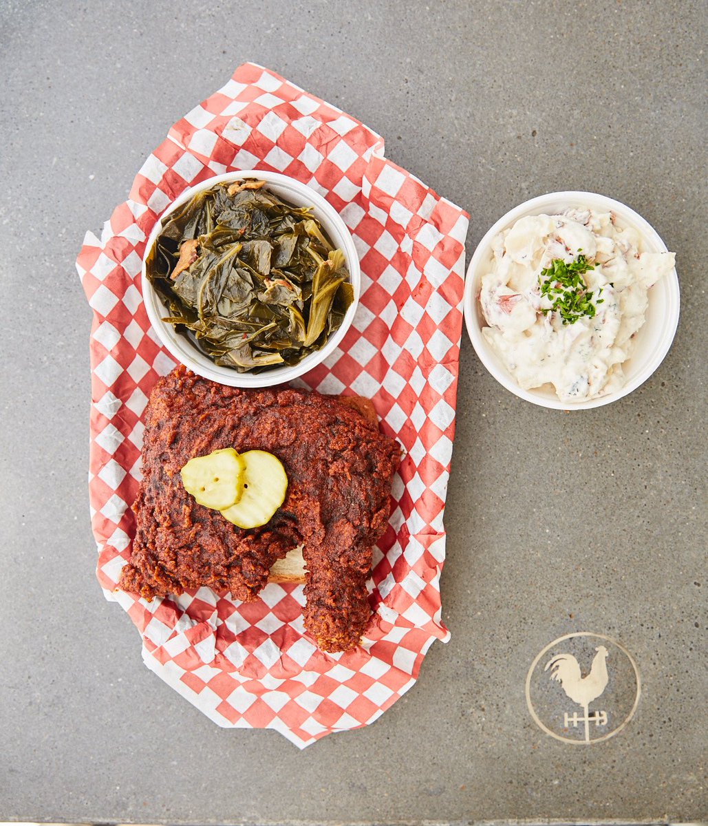 HattieBs's tweet image. Mondays are better with a little #hotchicken, #collardgreens &amp;amp; #potatosalad for lunch. Promise!! #HattieBs