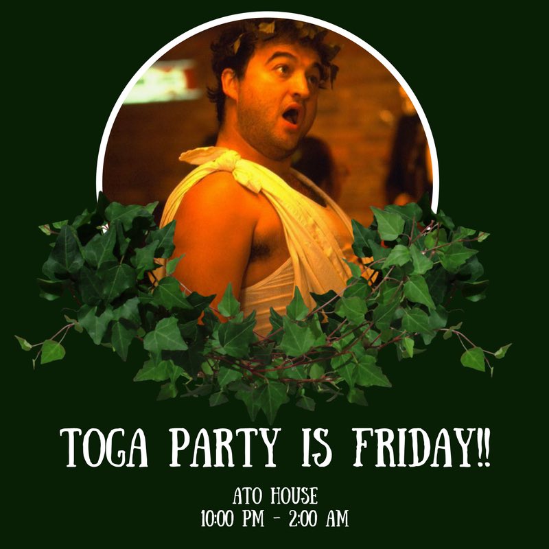 If you thought college was all about wild toga parties... you were right. See you Friday