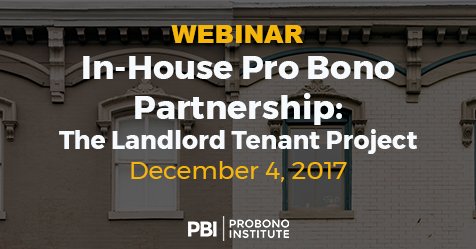 ProBonoInst's tweet photo. How can you sustain an #inhouse and #lawfirm #probono partnership? Representatives from @Alcoa, @arconic, & @MeyerUnkovic share their perspectives on their successful Landlord Tenant Project in a webinar on 12/4. Join us: https://t.co/EV2Up7wywz #CPBO #ProBonoProud https://t.co/ONjEojeuu1