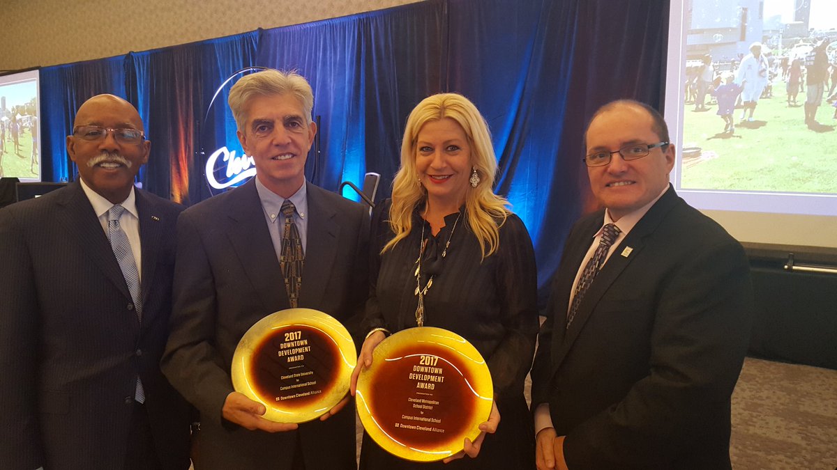 EricGordon_CEO's tweet photo. Thank you to Downtown Cleveland Alliance for honoring @CLEMetroSchools, @CLE_State, @CDICleveland for our @cis_explorers school building! https://t.co/nPI92J2Ynw