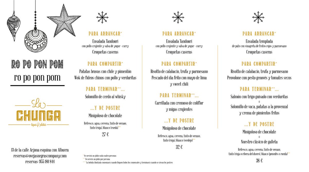 ¿PENSANDO EN LA CENA DE NAVIDAD?
• Aquí os dejamos nuestras propuestas •
#LaChunga #Navidad #FunFunFun #Sevilla