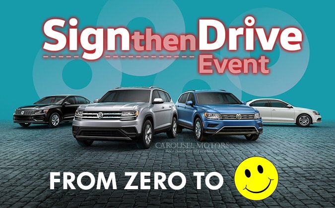 carouselmotors's tweet photo. Have you heard the news? SignthenDrive is back! Enjoy the holidays behind the wheel of a new #Volkswagen. View deals here: https://t.co/1f1AtVtY76 #CarouselMotors #IowaCity #VW #SignthenDrive https://t.co/02poJMNOac