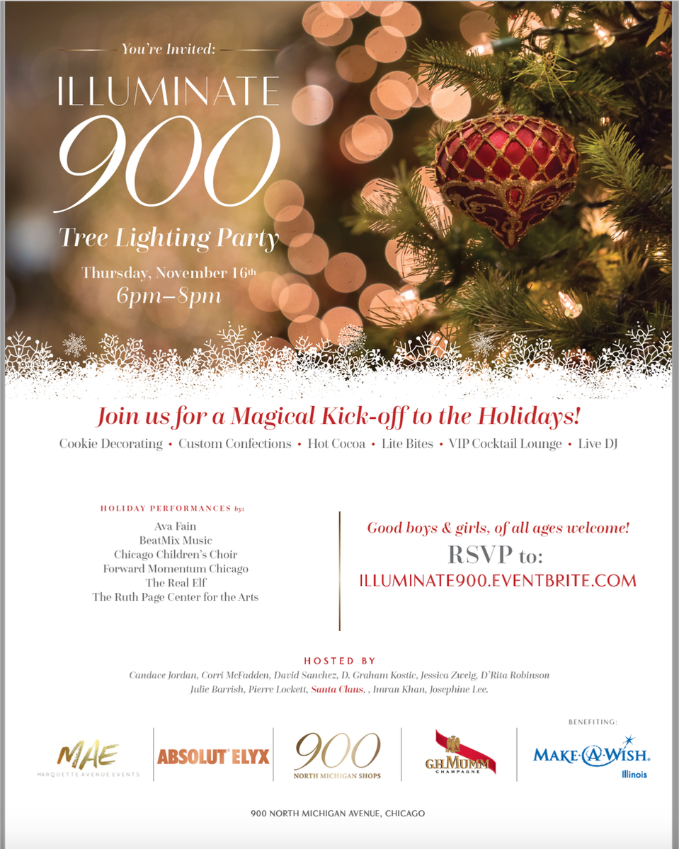 Mode_Events's tweet image. We are super excited to be DJing for Illuminate 900: 2nd Annual Tree Lighting Party 2017 for @900shops with 100% proceeds benefiting @WishIllinois! 

#ILLUMINATE900 #HelloMrClaus #shop900 #live900 #900shops #900northmichiganavenue #Christmas #makeawish