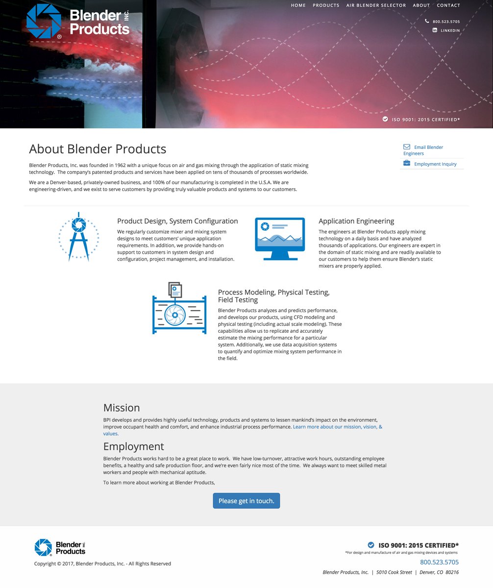 BMDllc's tweet photo. Designed &amp; developed the Blender Products Inc. website. Big thanks to @jcbwlkr on their Selection Tool module! https://t.co/tiZD69y3H4