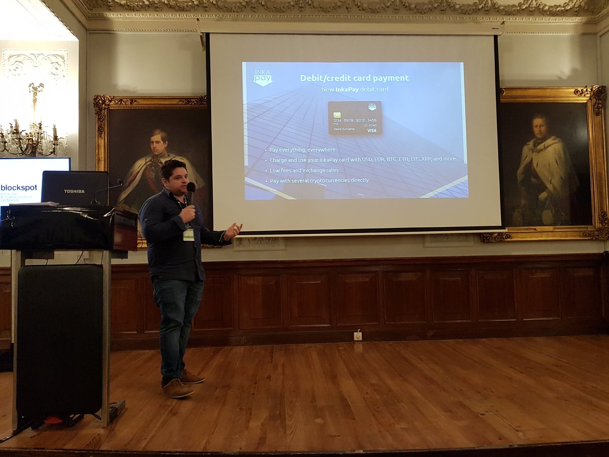 futurebehind's tweet photo. CryptoCurrencies are getting democratized with projects like this card from @InkaPayOficial. Using #bitcoin without headaches #BlockspotConf https://t.co/Fktj73FtVu