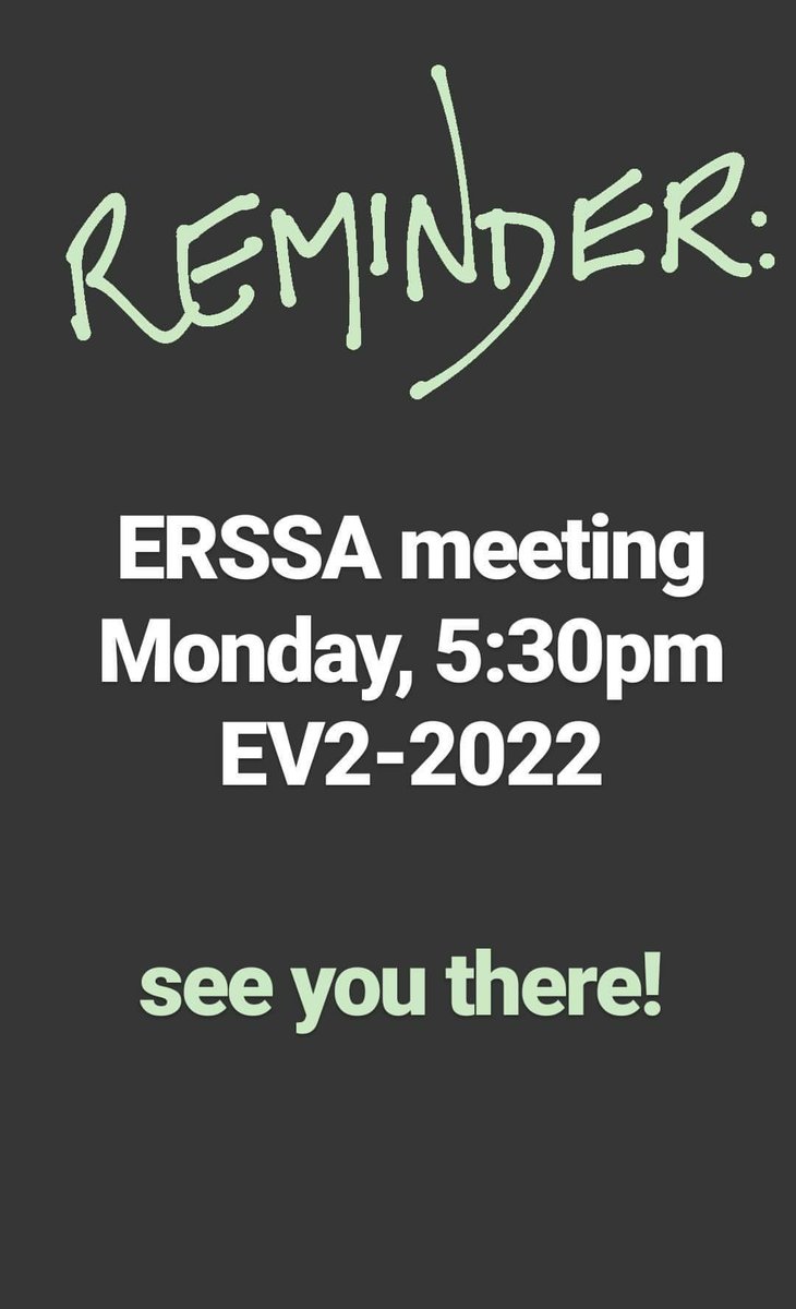 ERSSA_uWaterloo's tweet photo. There is an ERSSA meeting tonight at 5:30! https://t.co/67yNuwcB46
