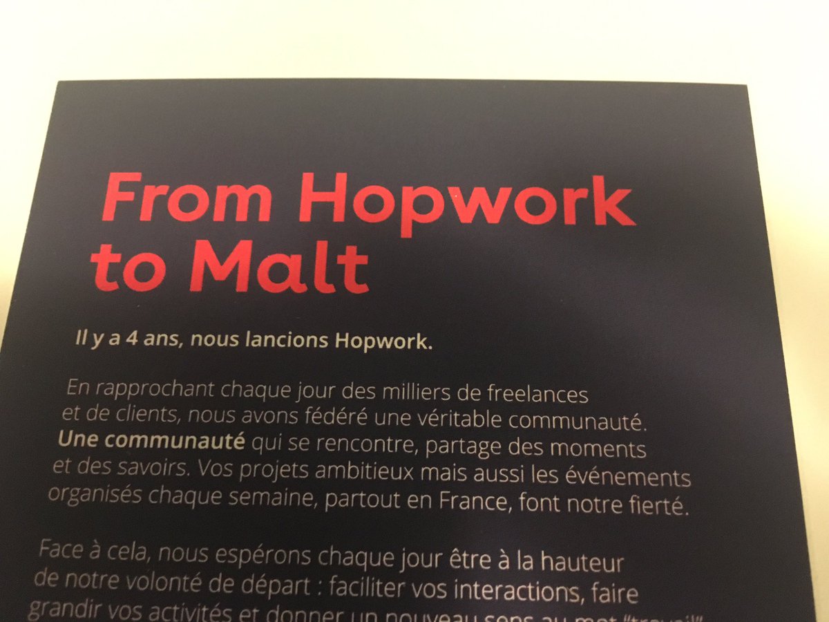 gousseta's tweet photo. #Hopwork devient @malt_FR !!! Bravo @vhuguet et bonne continuation à toute l'équipe pour la suite de l'aventure https://t.co/IwMmyHCn1q