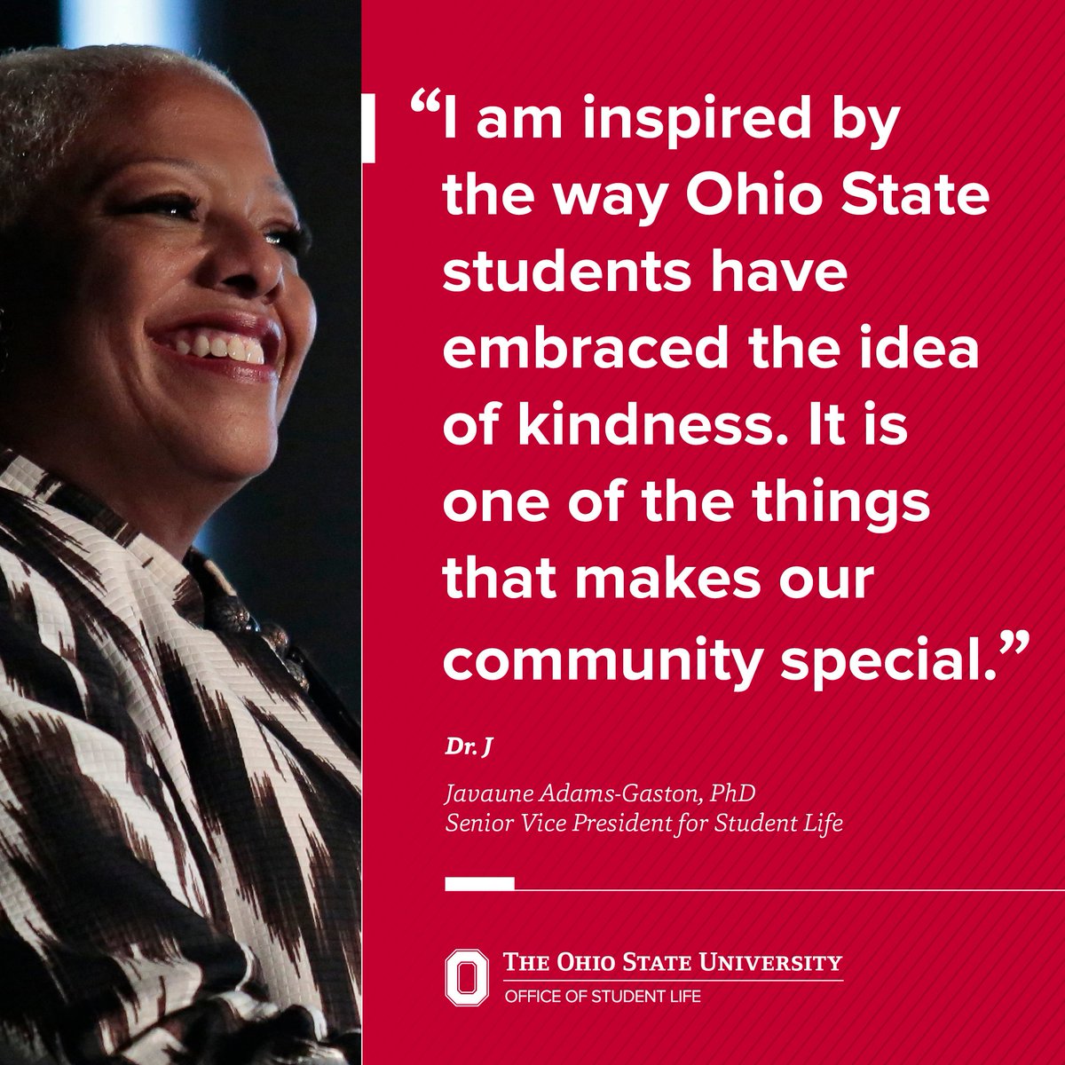 StudentLifeOSU's tweet image. Happy #WorldKindnessDay, Buckeyes! Read Dr. J&apos;s full message to the @OhioState community here: studentlife.osu.edu/articles/kindn… #KindColumbus