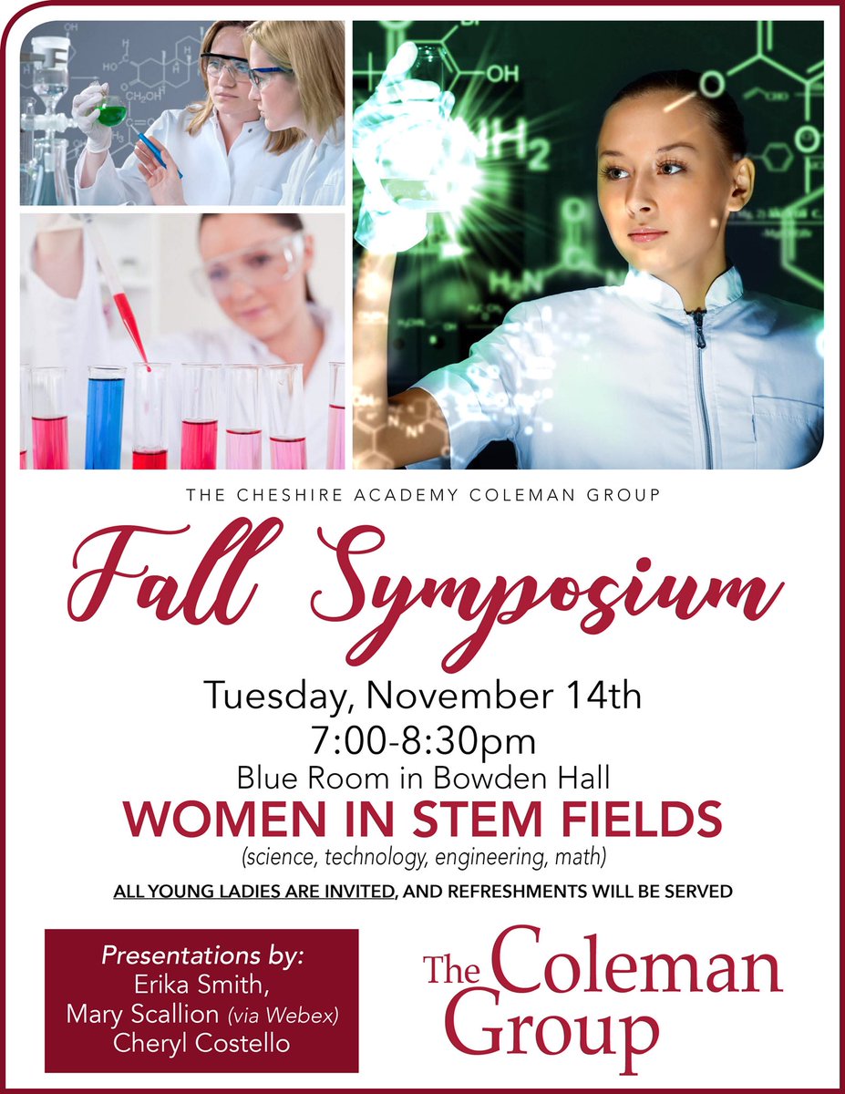 CheshireAcademy's tweet photo. Donโt miss this great event from the #ColemanGroup #STEM https://t.co/XP3Uj0DBjZ