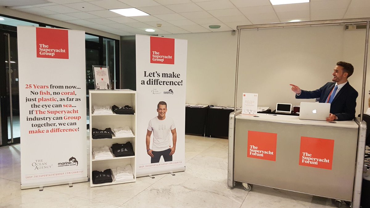 TSGCommercial's tweet photo. We invite all #TheSuperyachtForum delegates to support the #OceanChariTee campaign and pick up their favourite Chari-Tee from registration desk! Everyone else can get their t-shirts online: https://t.co/JOSQvJxtms @Ocean_Agency @mcsuk @SuperyachtNews https://t.co/9oDAVQHWi0