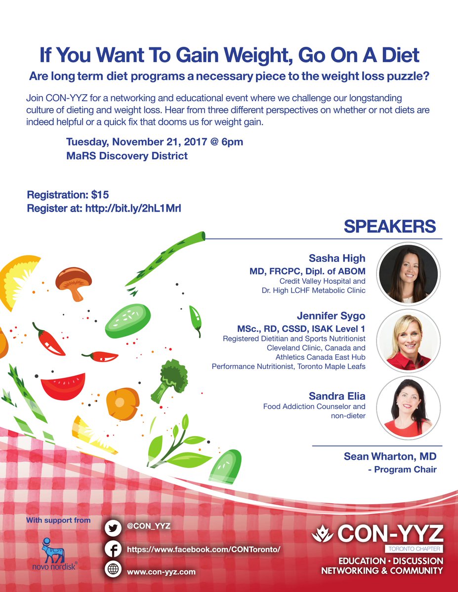 consnp_toronto's tweet photo. Join @con_yyz for a networking and educational event on Tuesday, November 21st. The event examines our longstanding culture of dieting and weight loss. Register here! https://t.co/jOMxBpTY8V https://t.co/VbFzCe6Ebo