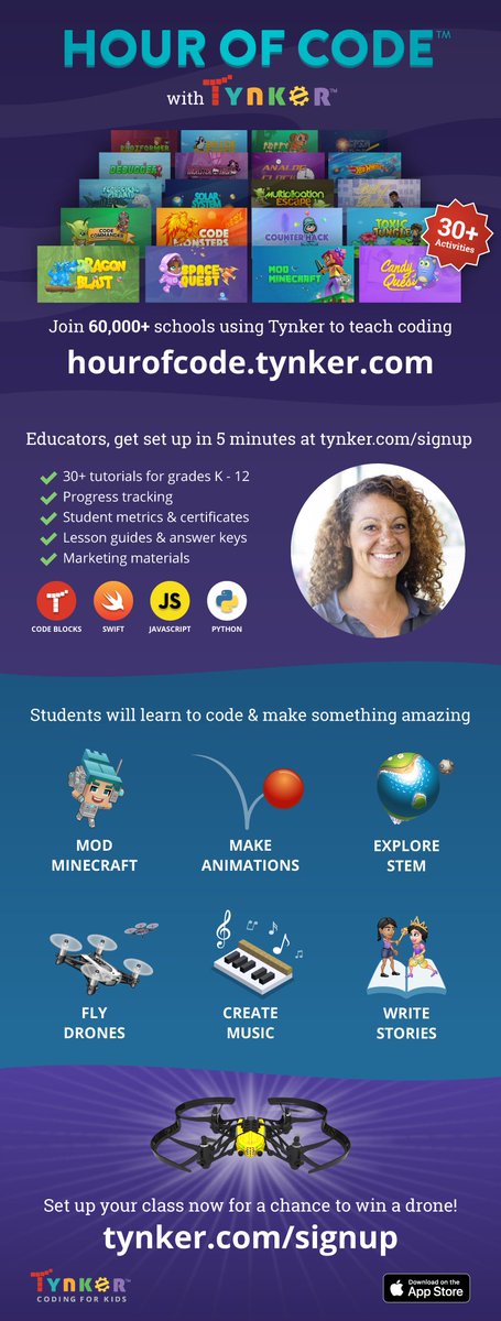gotynker's tweet photo. Tynker has everything you need for a successful #HourOfCode! Create your FREE teacher account to get started: https://t.co/4brQdAzAA1 https://t.co/mZ6vV4Lq4W