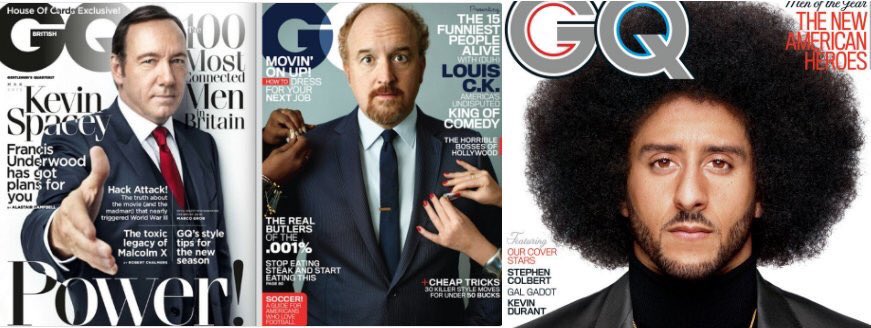 Colin Kaepernick citizen of the year in GQ like Kevin Spacey and Louis C.K.