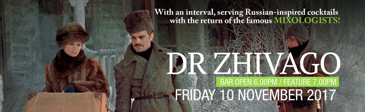 AylshamPH's tweet photo. 97% Approval rating from our audience at Dr Zhivago last Friday 10 November 
https://t.co/5t82W81Wfh  See trailer for our next screening HANMGMEN https://t.co/RObmyODL4l https://t.co/Eawzo7x4pB