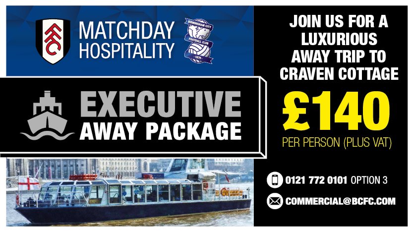 ⚓️ Missed out on a <a href="/FulhamFC/">Fulham Football Club</a> ticket?

We still have spaces on our <a href="/BluesCommercial/">Blues Commercial</a> executive trip along the River Thames.

Full details 👉 socsi.in/hpGJQ #BCFC