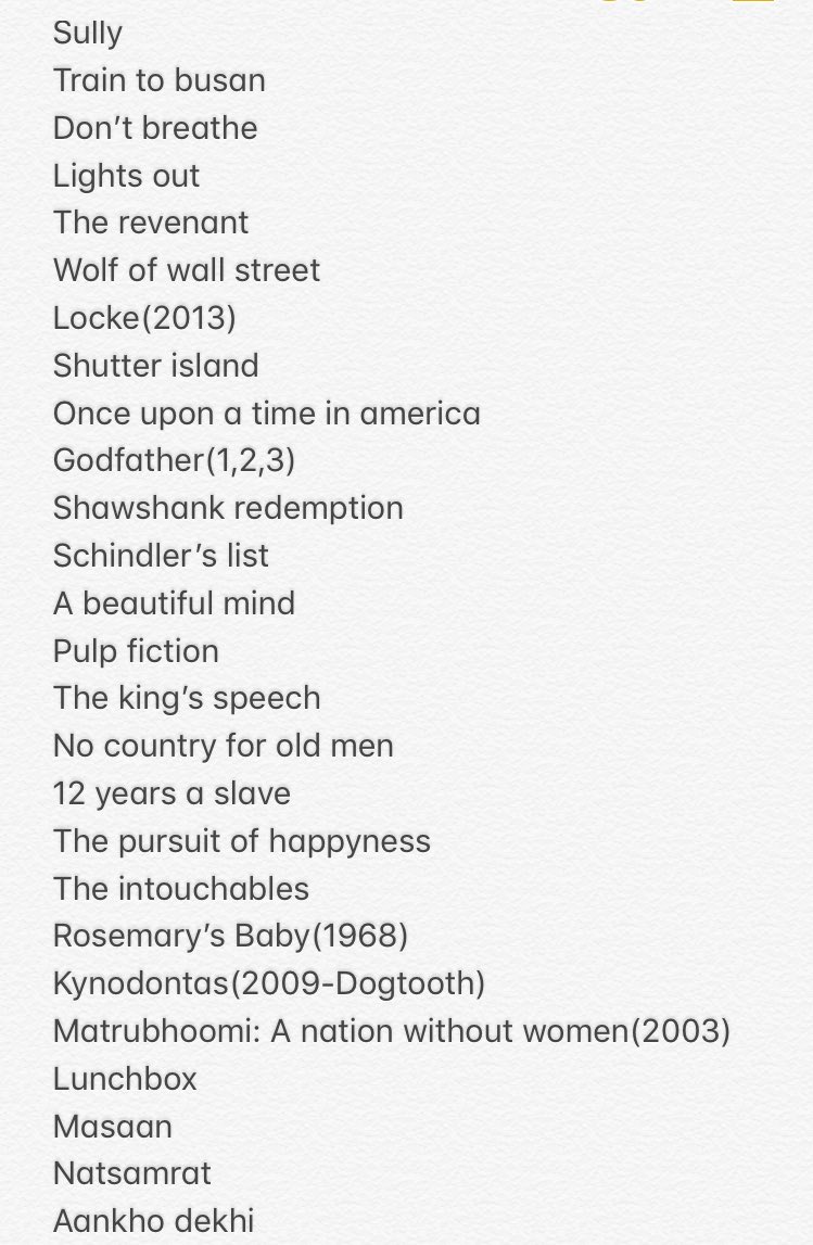 Bhuvan_Bam's tweet photo. I love writing down the movies which affect/influence me in some or the other way. Sharing my list here. Might be helpful for some lovers of cinema. Retweet ! :) https://t.co/Id0WiivfMY