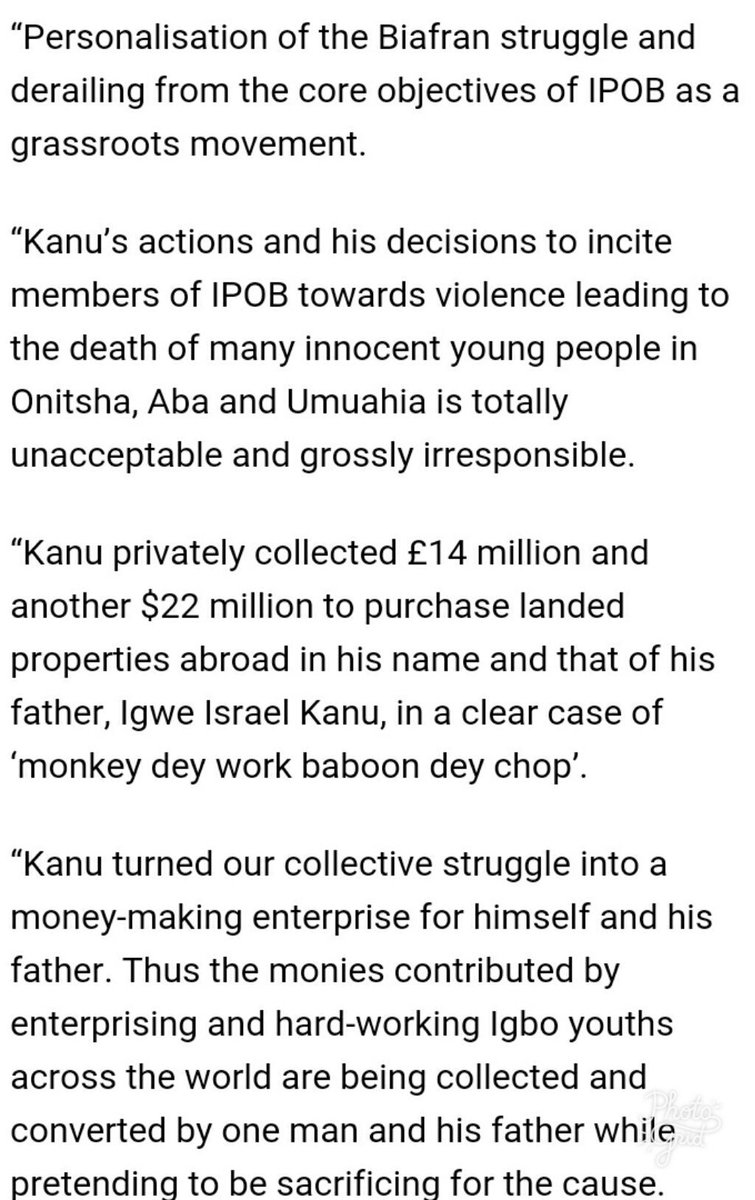Members of the IPOB has raised alarm that their fugitive leader, Mr Nnamdi Kanu allegedly embezzled some funds totaling about $40 million.