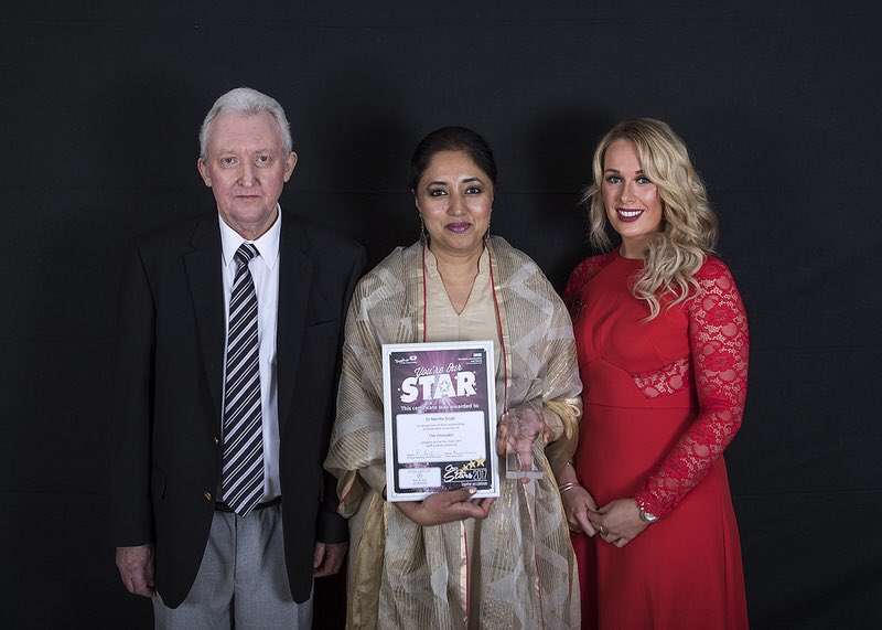 florasparlingMB's tweet photo. @ListersMercedes proud to once again sponsor an award at @NHSNLaG #ourstars2017 well done to the winner of The Innovator Award Dr Namita Singh. https://t.co/W414OtVhxd