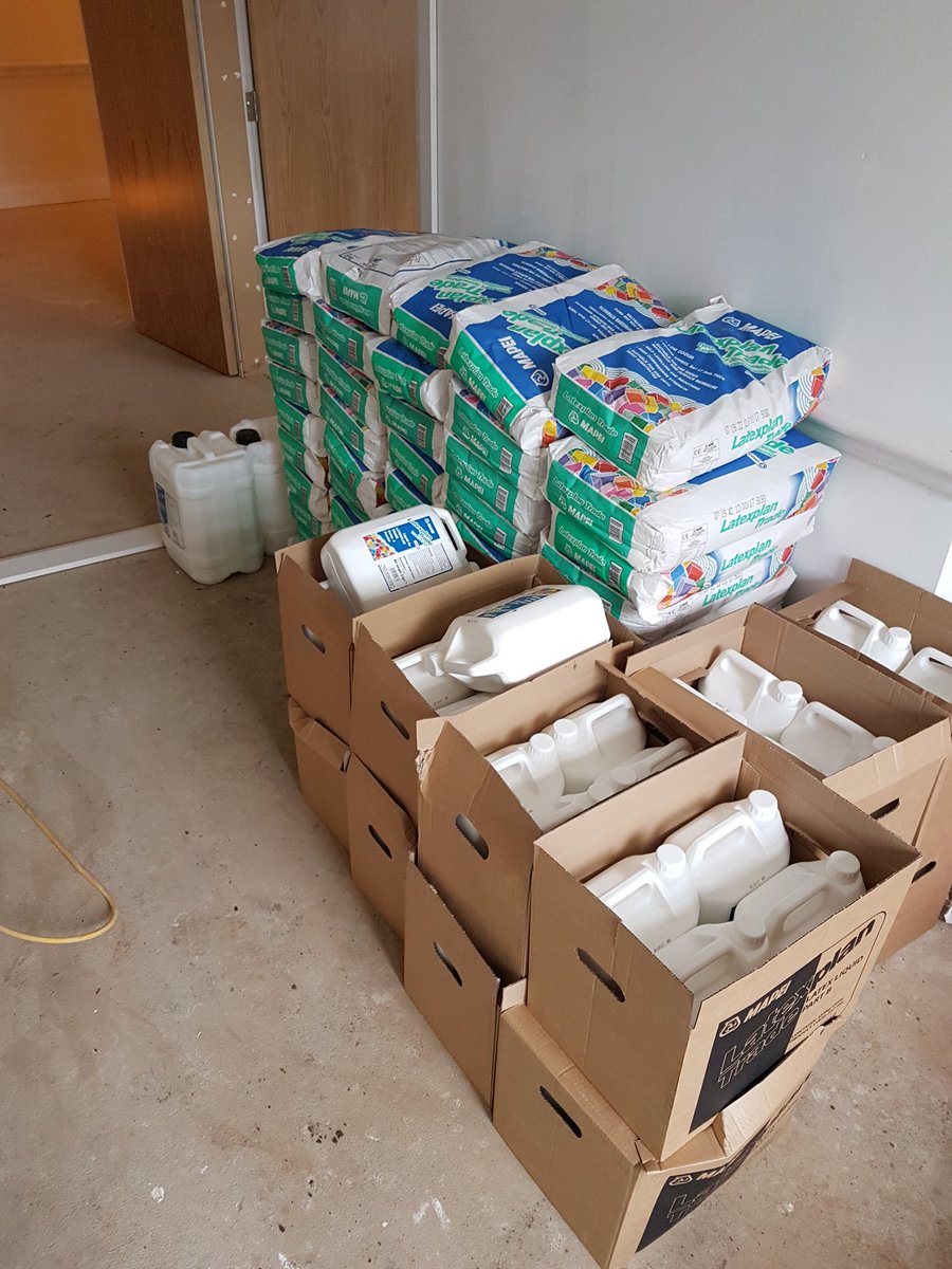 SandSFloors's tweet photo. First pallet of 8, latex plan trade ready to go down. Should keep us busy for a few days Here in N.Ireland! ready for a lot of Forest Fx.  @Polyflorltd  @MapeiUKLtd @DMdesignfloors @andybury11 @JamieNelson1976 https://t.co/LmotJSVZUm