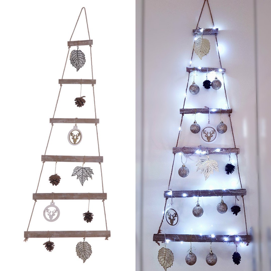 KhristinaB's tweet photo. Could not find a #Christmas #AdventCalendar for my daughter w/ big draws so decided to create my own to hang gifts from instead. Took @LoveWilko rustic tree, added their baubles & mouldable lights. Before & After pic! #LoveWilko #MaternityFun #Parenting https://t.co/6ZwlwxCtph