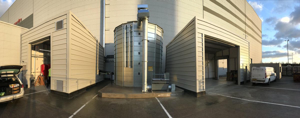 90m3 Wood Chip silo installed at a B&amp;Q distribution centre in Worksop recently for <a href="/DunsterBiomass/">Dunster Biomass</a> #biomass #RenewableEnergy