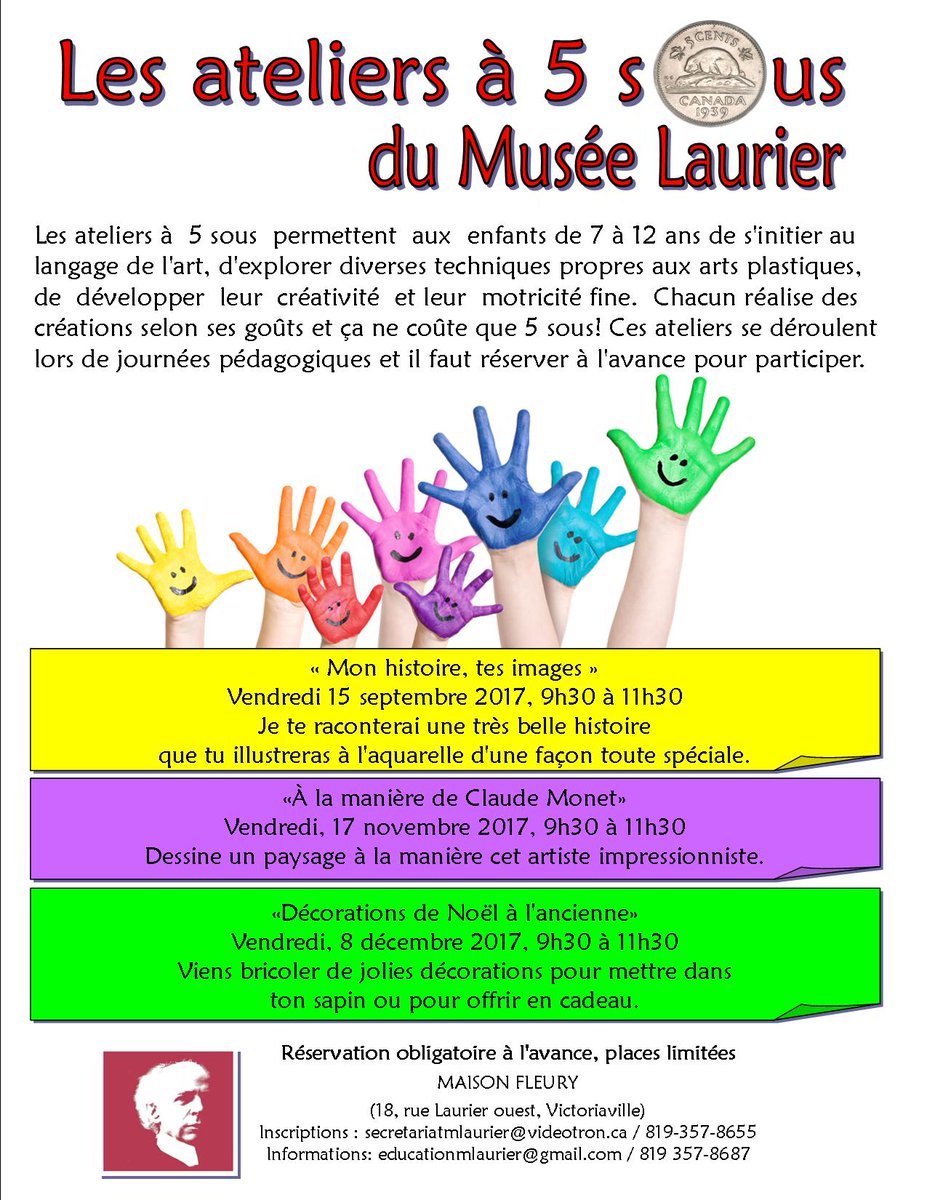 MuseeLaurier's tweet photo. UN VENDREDI POUR LES ENFANTS À LA MAISON FLEURY!
(JOURNÉE PÉDAGOGIQUE)
Réservation : 819-357-8655 / secretariatmlaurier@videotron.ca https://t.co/aplDHGhA4M