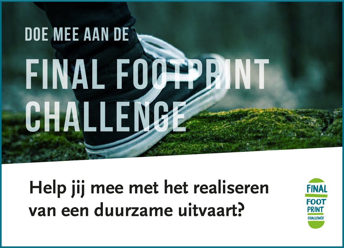 WorldStartupCo's tweet photo. Help jij mee met het realiseren van een #duurzameuitvaart? Join #FinalFootprintChallenge and share your idea before 1 January 2018 at https://t.co/ZFsrQoynRx. #sustainable #sustainability @sideinc https://t.co/eDoA0FYxGl