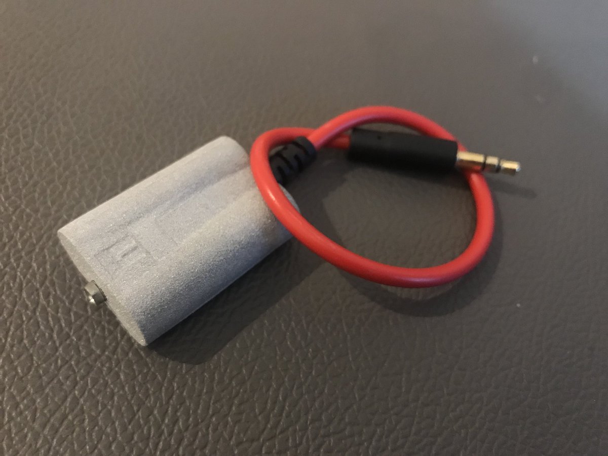 Aw. @haje just found a slice of history: a very early 3D printed prototype of the Triggertrap Mobile dongle. #history