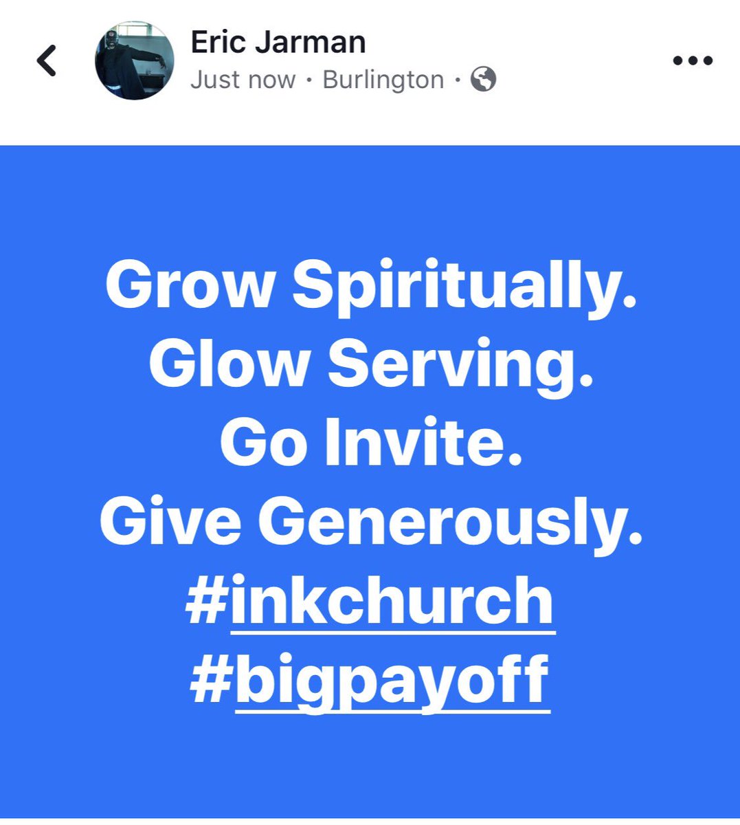 influencepstr's tweet photo. The Big Payoff of a Healthy Christian Life! #inkchurch #thebigpayoff https://t.co/biDgSBniDS
