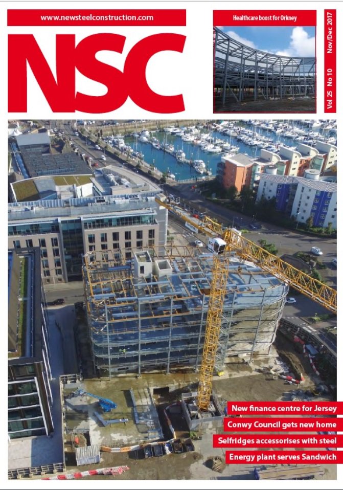 NSDecking's tweet photo. NSD make the front page on this month’s edition of NSC Magazine, with the #IFCJersey job for #Ellandsteelstructures and the @conwyCBC office in Wales for @bandkbuild also featuring.

https://t.co/FvoN0KWhzQ https://t.co/dKh2iWQazM