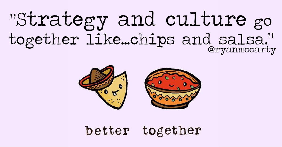 RyanMcCarty's tweet photo. Strategy and culture go together like...chips and salsa. #cultureofgood #dogoodyo https://t.co/FEx3V1ik2D