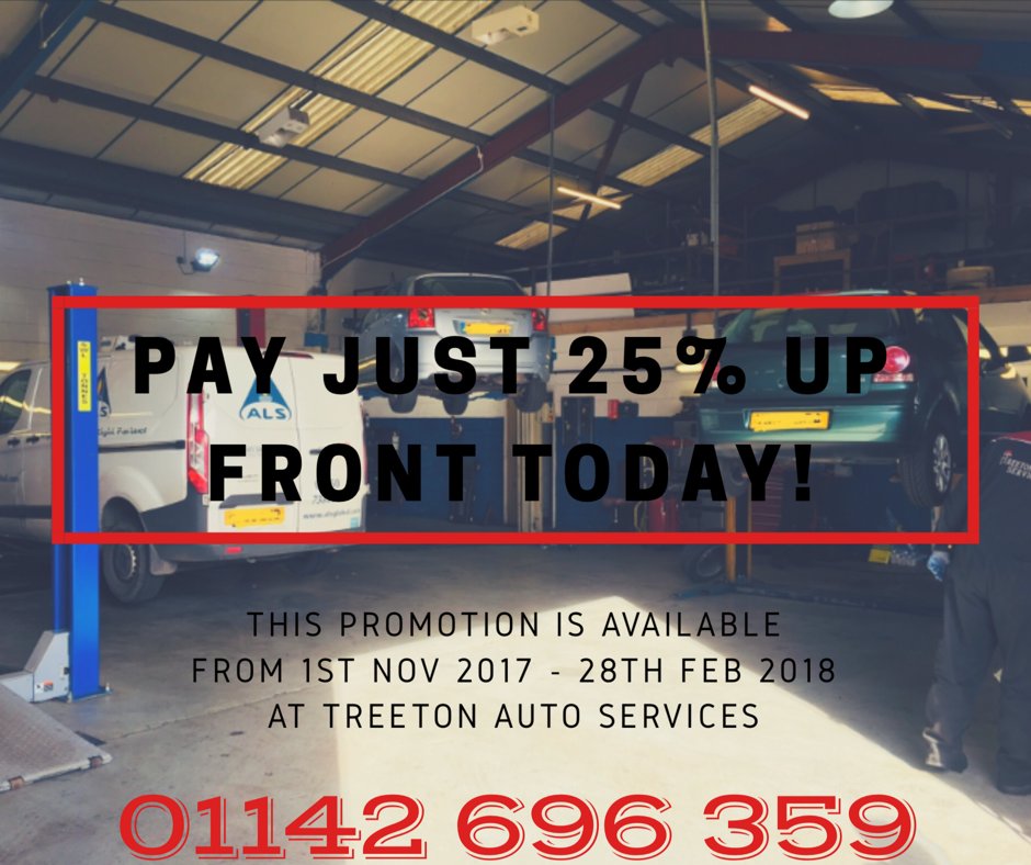 TreetonAutos's tweet photo. Saving up as much as possible on the run up to Christmas? Book now and pay only 25% of your invoice up front! Learn more: https://t.co/vdmHnkScu9 #rotherhamiswonderful https://t.co/jjd68gz9A6