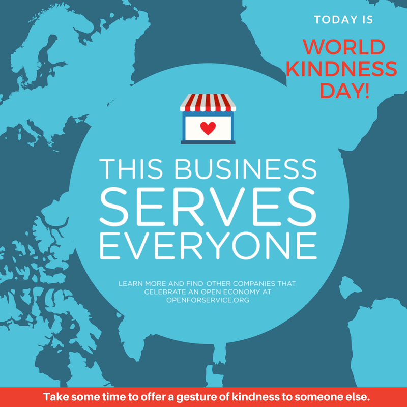 open4serv's tweet photo. Today is #worldkindnessday! Take a moment to do something for someone else, celebrate those in your life. However you decide to celebrate remember that the best thing about Kindness Day is that it doesn’t cost a thing! #openforservice https://t.co/tnjUz71dlm