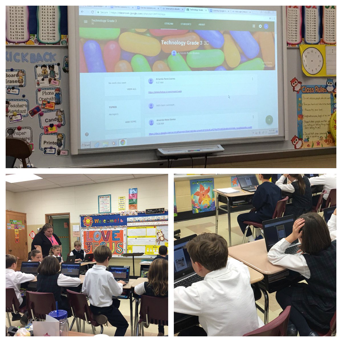Ms. Davies utilizing Google Classroom &amp; Raz Kids. 3rd graders explore digital leveled reading libraries personalized for their unique level.