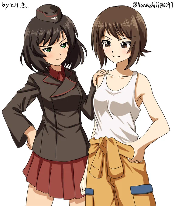 遅刻 and 30分over
服装チェンジなホシノとまほ

#ガルパン版深夜のお絵描き60分一本勝負
#ガルパン版深夜のお絵描き60分一本勝負_20171113
#ガルパン #garupan 