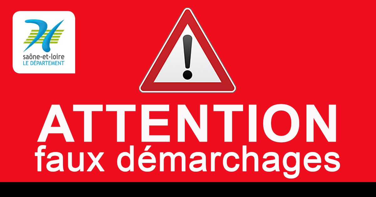 [A PARTAGER LARGEMENT] ⚠️ ⚠️  Depuis plusieurs mois, une société se présentant comme un des services du Département fait de la prospection commerciale dans notre Département de Saône-et-Loire et propose une pseudo aide à l’isolation de logements (programme à 1euro...).