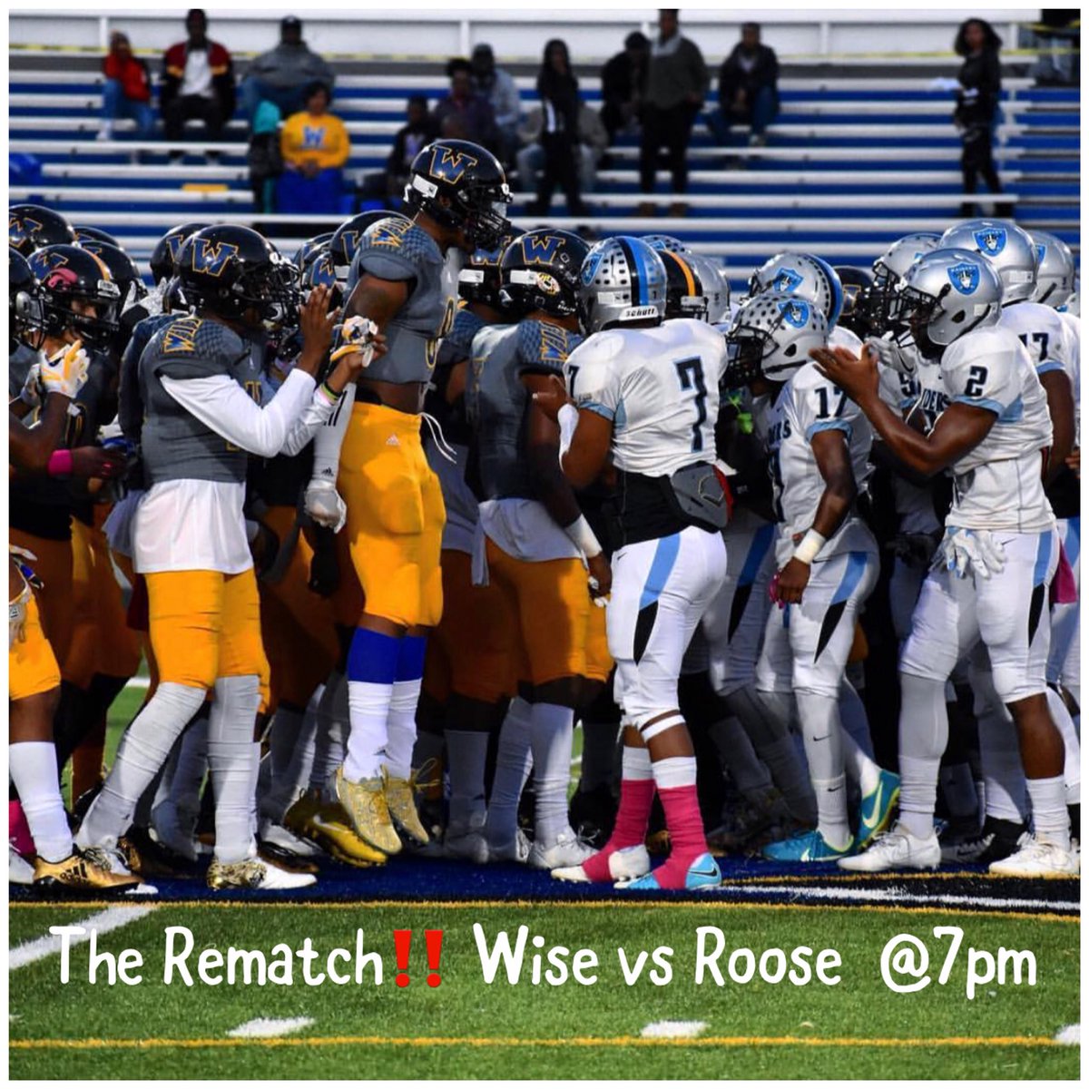RHAcademy_'s tweet photo. THE REMATCH‼️‼️‼️

The Game we’ve all been waiting for🔥🔥🔥

Eleanor Roosevelt  has never beaten Wise in the playoffs! Is this the year the Raiders finally knock off the Pumas???

This Friday @ 7pm
Roose vs Wise 
You do not want to miss this matchup 🔥🔥🔥
#rhacademy https://t.co/oWqIpOVXah